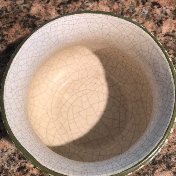 Decorative Bowl with Green Flowers - Picture 3 of 6